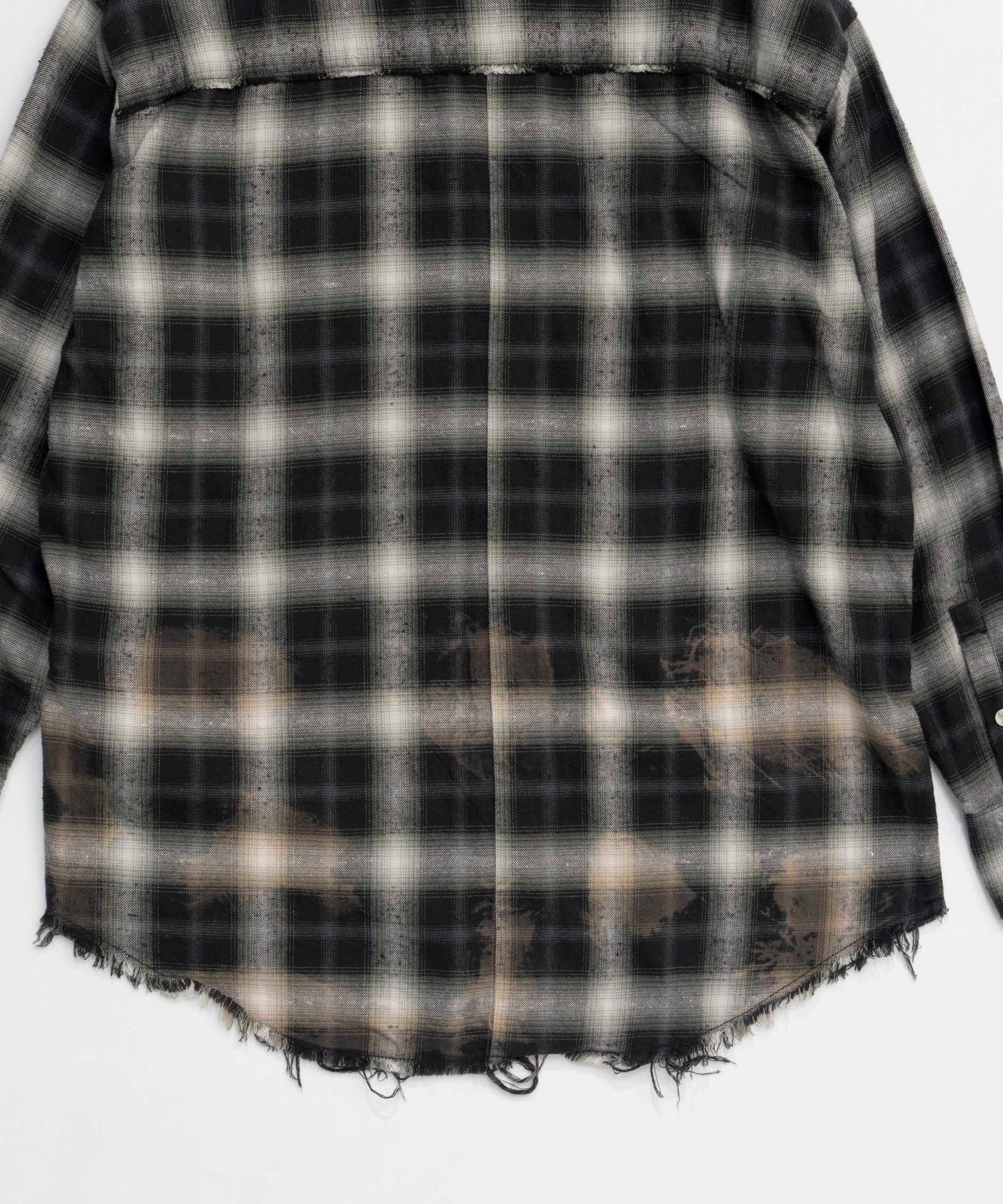 【25SPRING PRE-ORDER】Bleach Processing Plaid Pattern Shirt