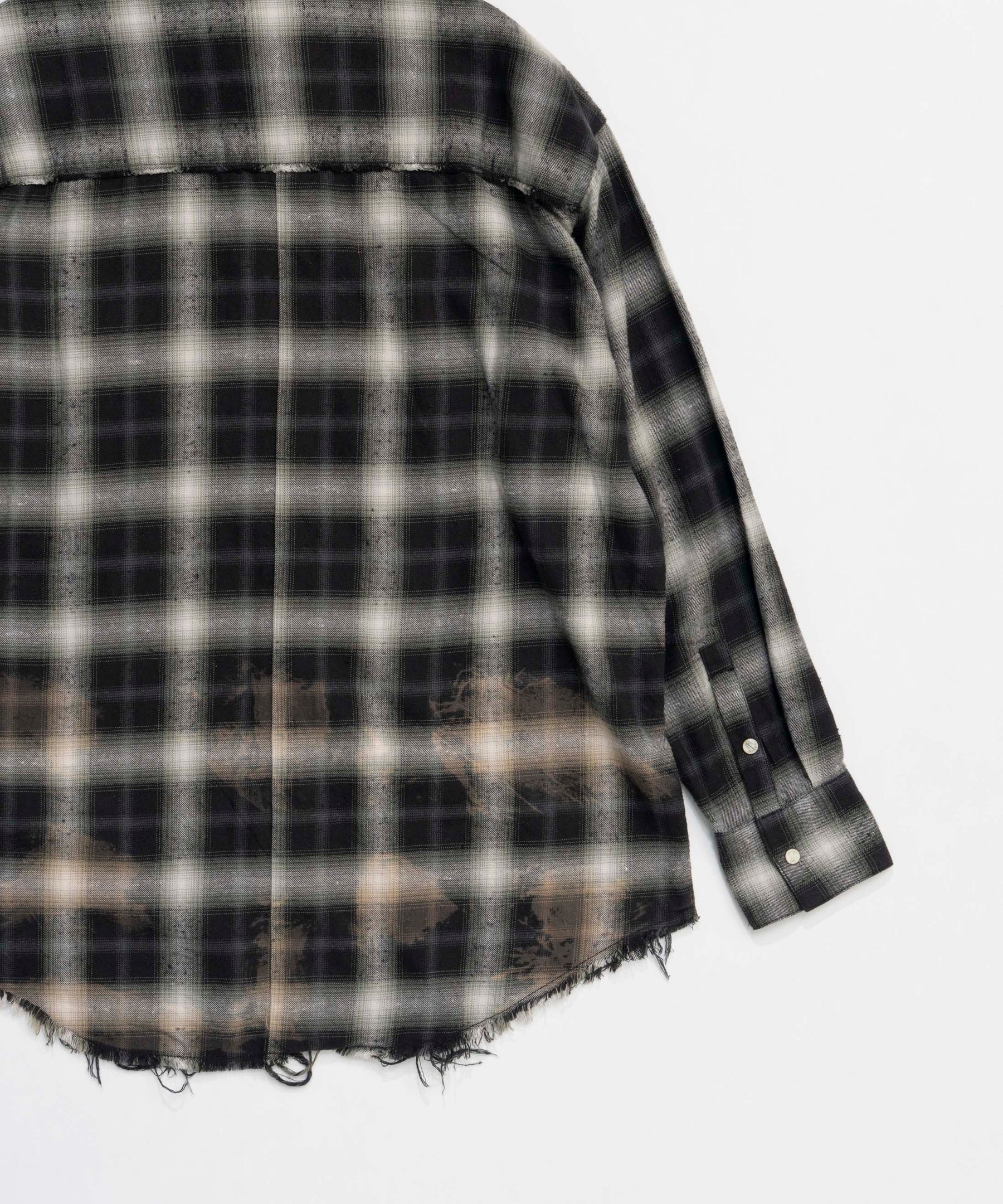 【25SPRING PRE-ORDER】Bleach Processing Plaid Pattern Shirt