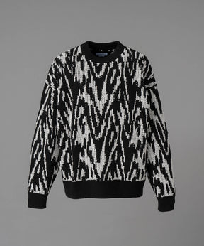 【24AW PRE-ORDER】Prime-Over Thunder Mesh Jacquard Crew Neck Knit Pullover