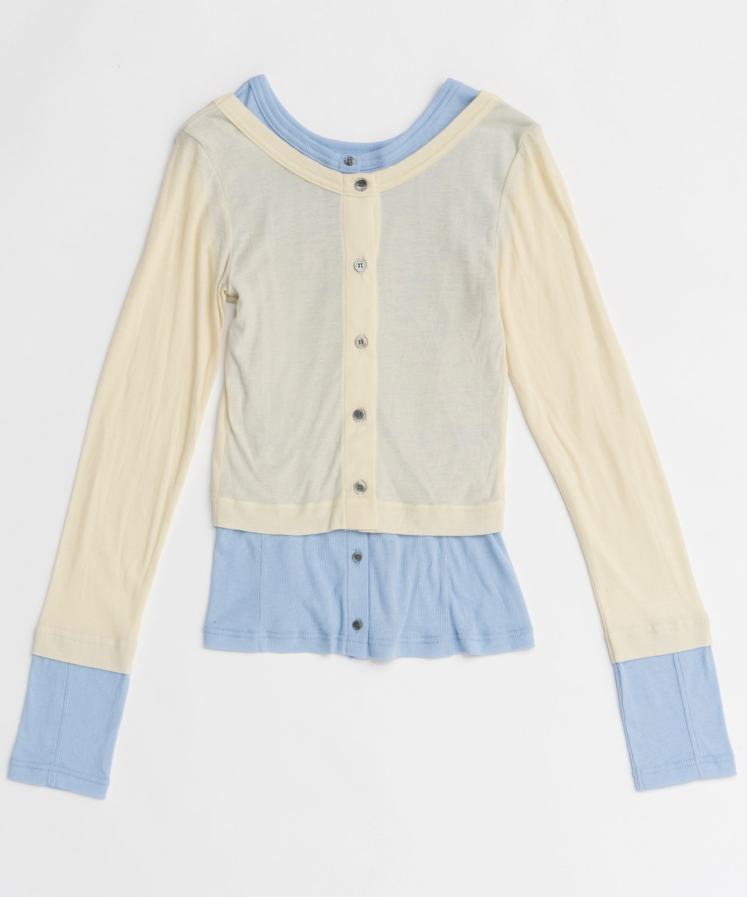 【26SPRING PRE-ORDER】2way Neck Bicolor Comfort Top