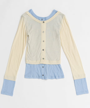 【26SPRING PRE-ORDER】2way Neck Bicolor Comfort Top