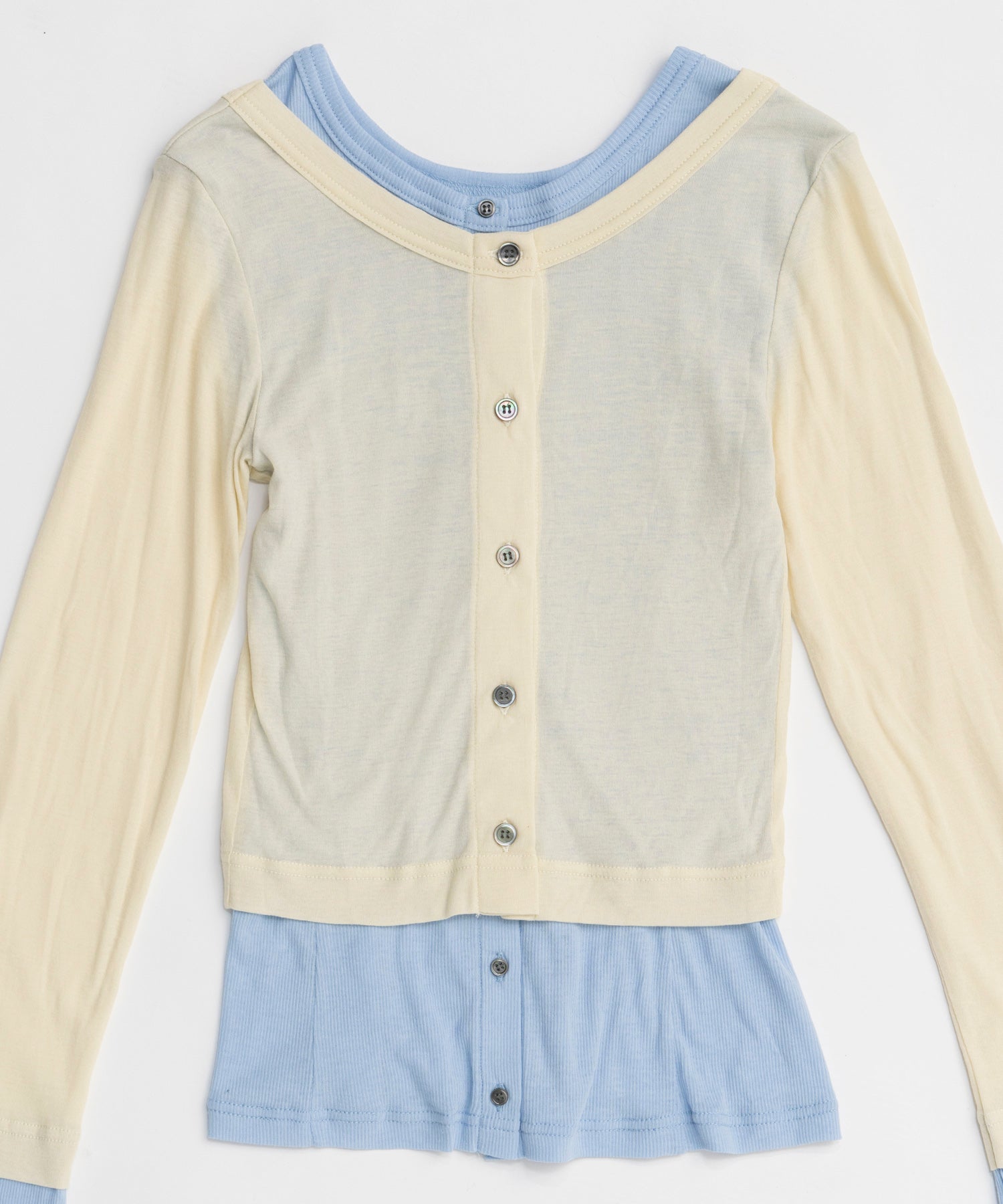 【26SPRING PRE-ORDER】2way Neck Bicolor Comfort Top