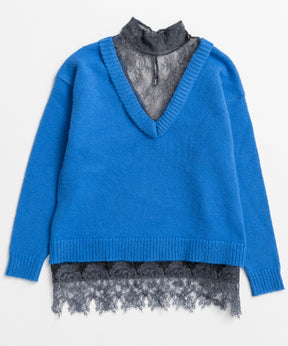 【26WINTER COLLECTION】Lace Docking Knit Top