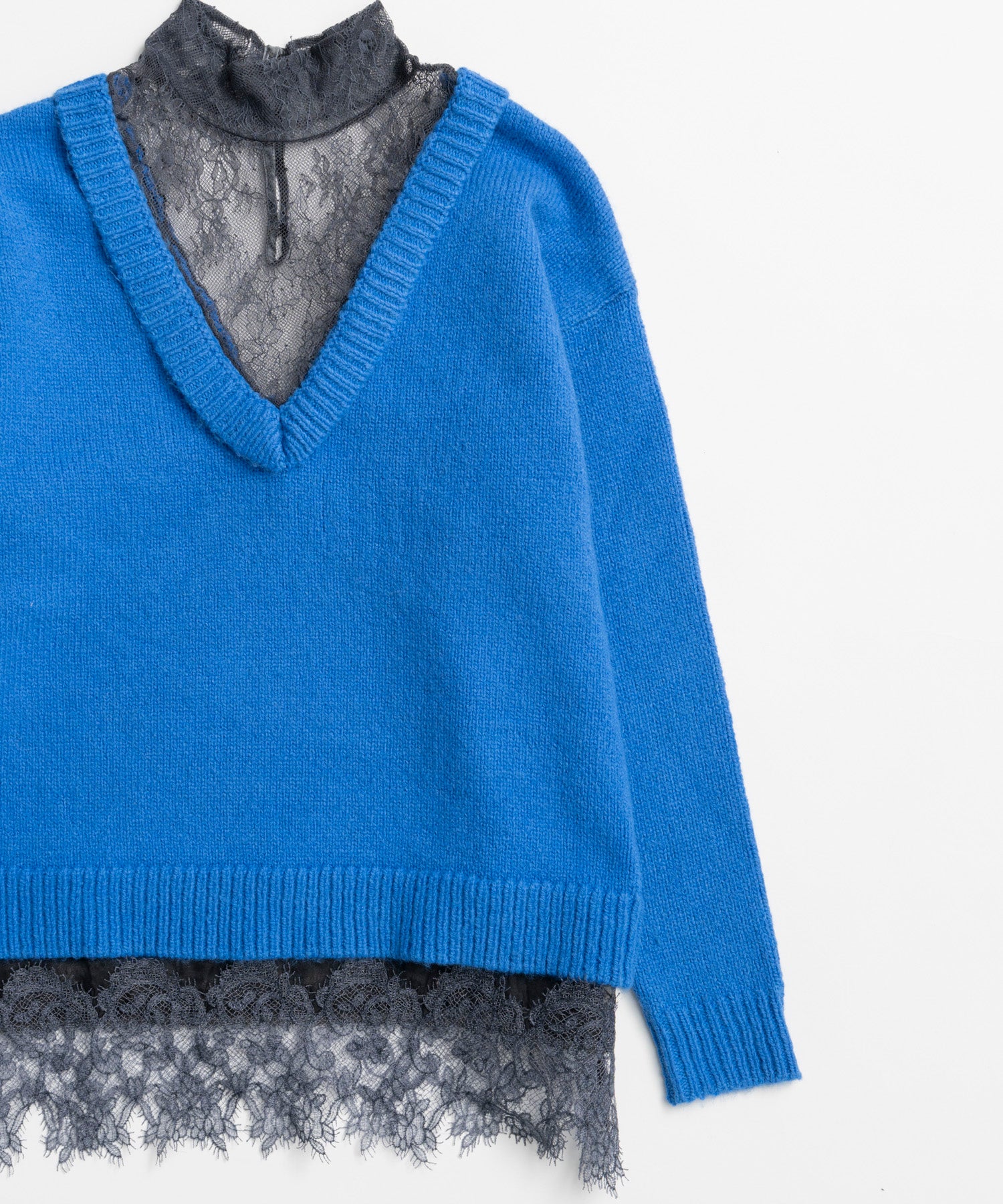 【26WINTER COLLECTION】Lace Docking Knit Top