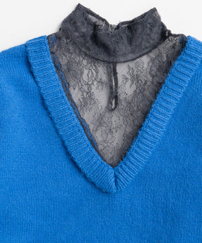 【26WINTER COLLECTION】Lace Docking Knit Top