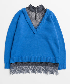 【26WINTER COLLECTION】Lace Docking Knit Top