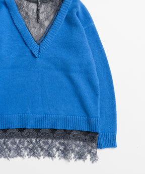 【26WINTER COLLECTION】Lace Docking Knit Top