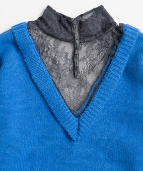 【26WINTER COLLECTION】Lace Docking Knit Top