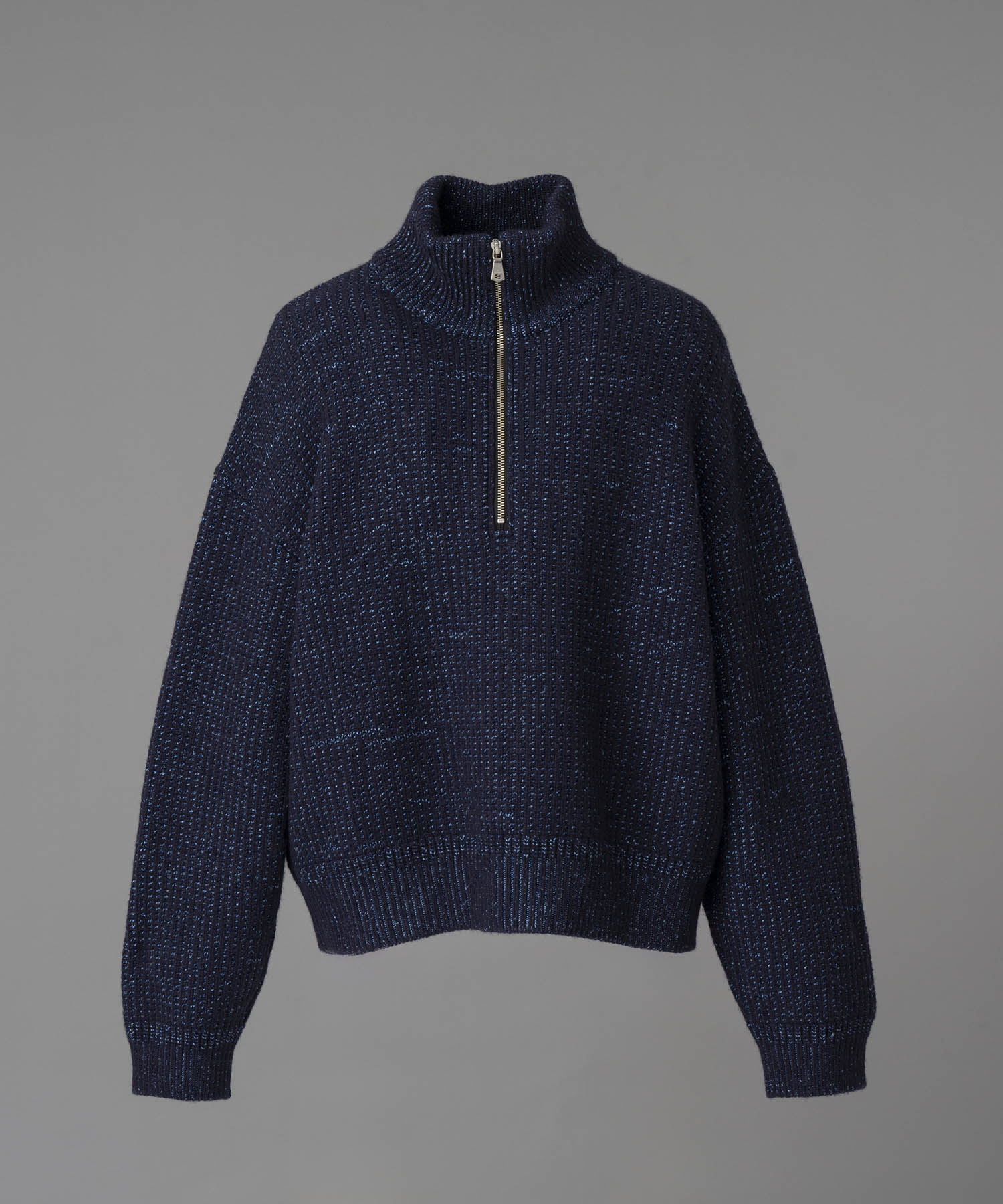 【24AW PRE-ORDER】Prime-Over Wool Mixed Half Zip Rib Knit Pullover