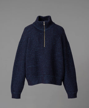 [24AW Pre-Order] Prime-Over Wool Mixed Half Zip Rib Knit Pullover