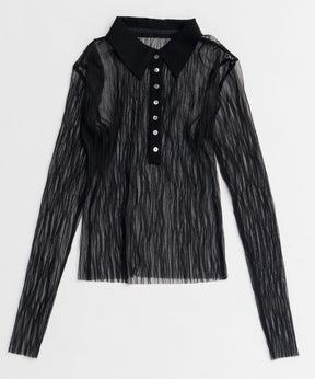 【26SPRING PRE-ORDER】Three-Piece Sheer Polo Top