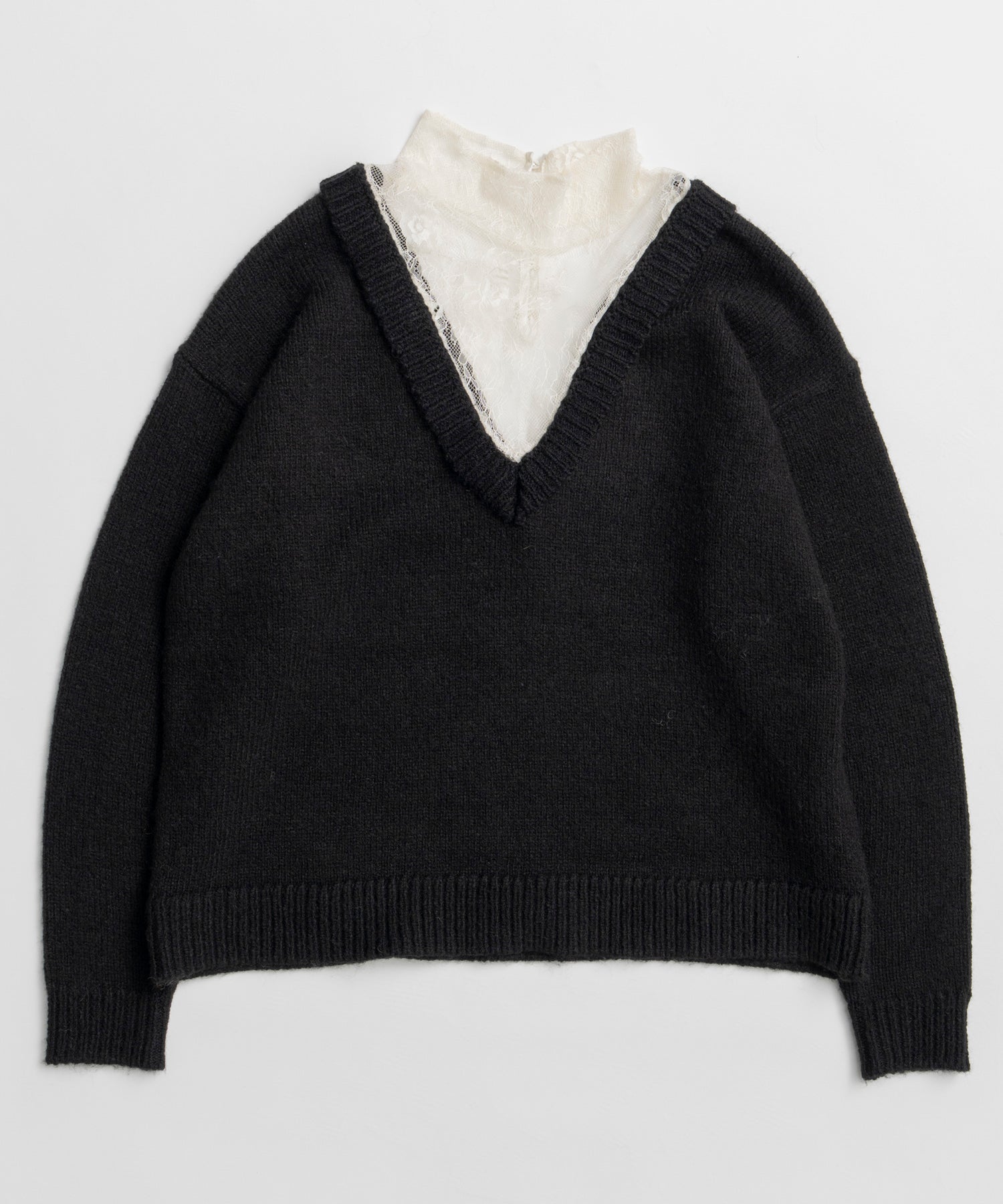 【26WINTER COLLECTION】Lace Docking Knit Top