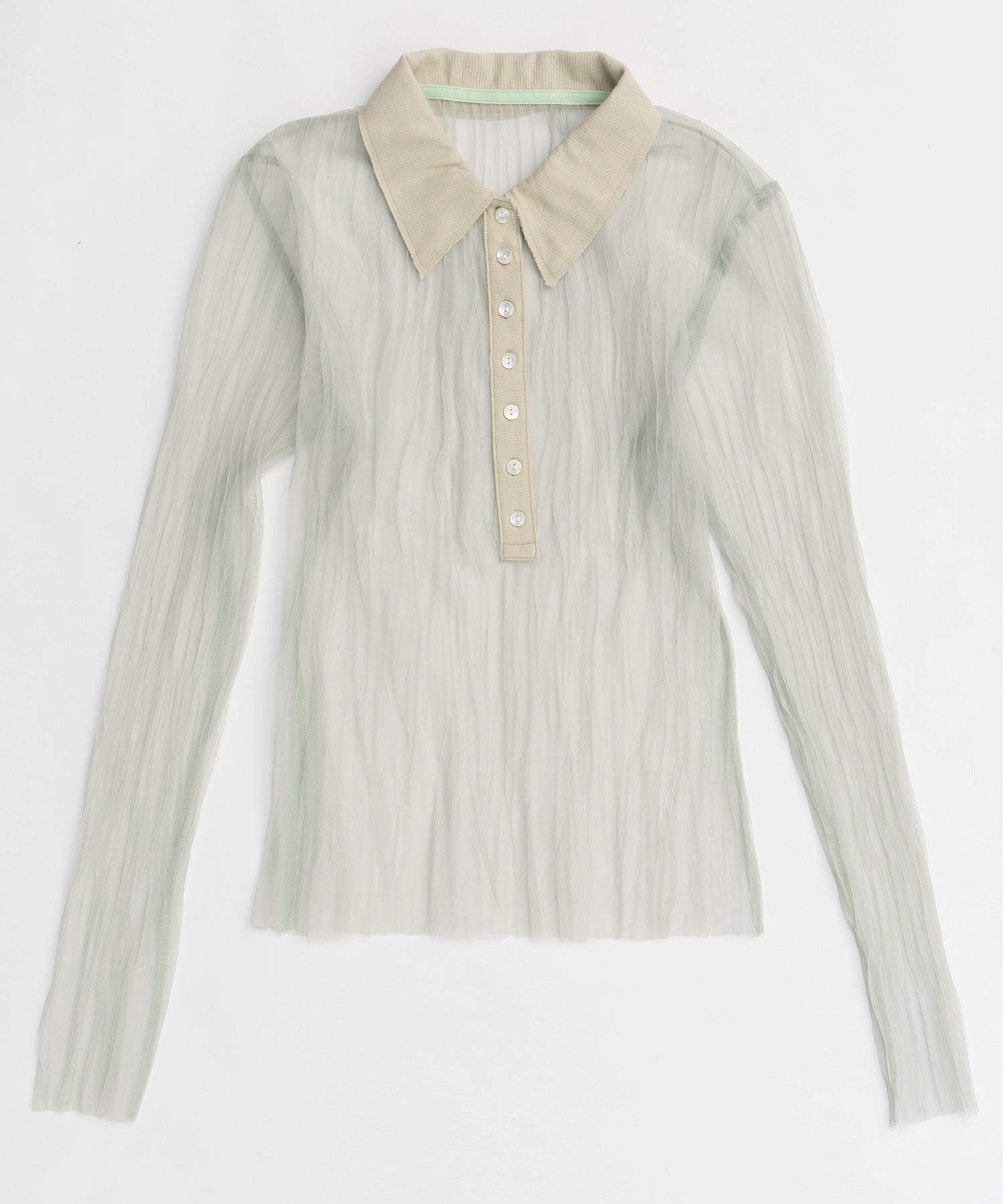 【26SPRING PRE-ORDER】Three-Piece Sheer Polo Top