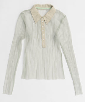 【26SPRING PRE-ORDER】Three-Piece Sheer Polo Top