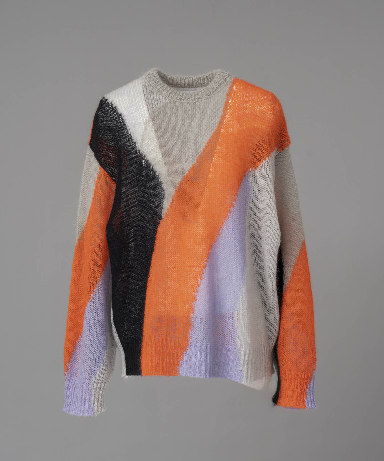 [24AW Pre-Order] Prime-Over Mohair Mixed Color Block Intarsia Knit Pullover