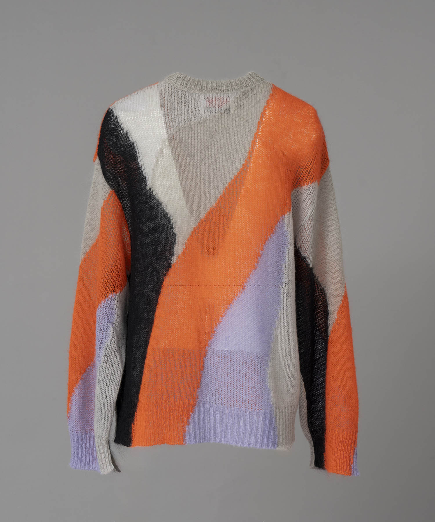 [24AW Pre-Order] Prime-Over Mohair Mixed Color Block Intarsia Knit Pullover