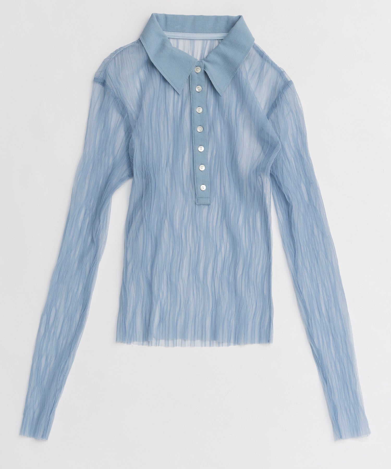 【26SPRING PRE-ORDER】Three-Piece Sheer Polo Top