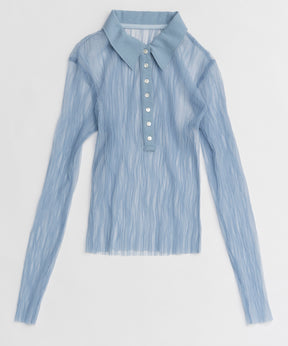 【26SPRING PRE-ORDER】Three-Piece Sheer Polo Top