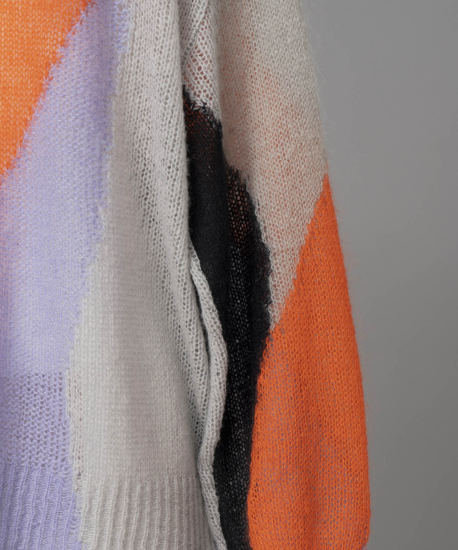 [24AW Pre-Order] Prime-Over Mohair Mixed Color Block Intarsia Knit Pullover