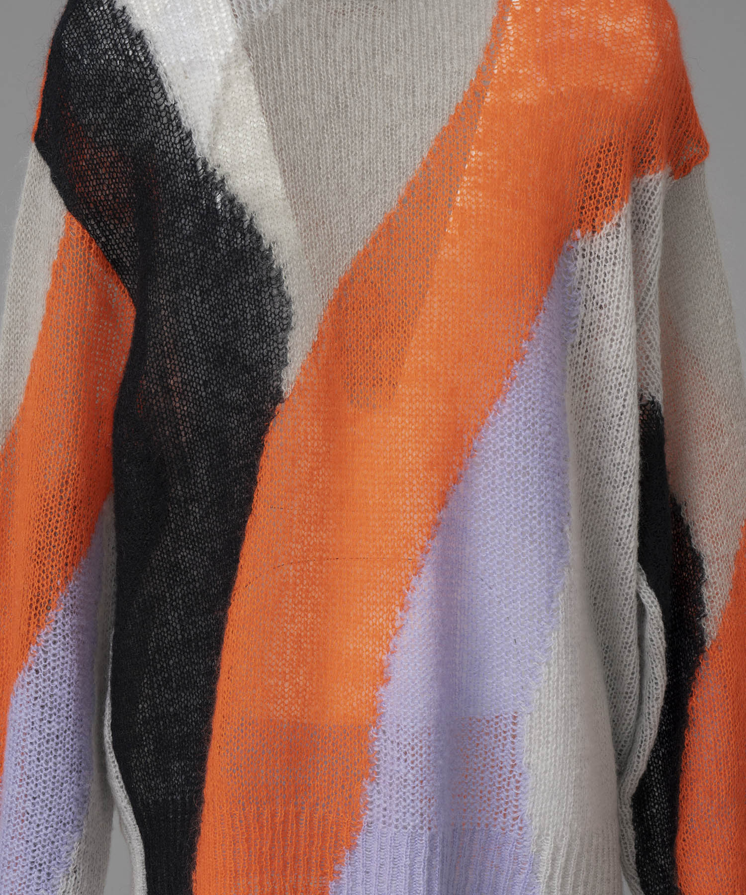 [24AW Pre-Order] Prime-Over Mohair Mixed Color Block Intarsia Knit Pullover