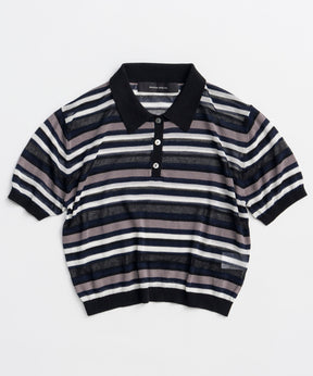 【2026Summer PRE-ORDER】Sheer Border Knit Polo