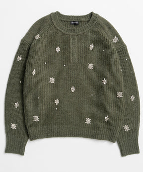 【26WINTER COLLECTION】Bijou Henley Neck Knit Top