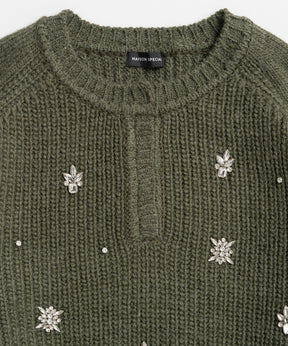 【26WINTER COLLECTION】Bijou Henley Neck Knit Top