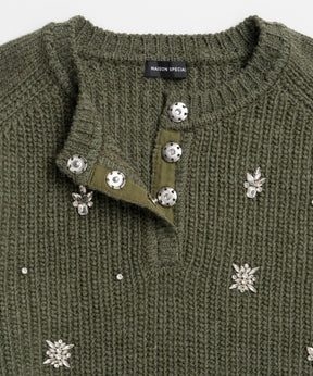 【26WINTER COLLECTION】Bijou Henley Neck Knit Top