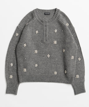 【26WINTER COLLECTION】Bijou Henley Neck Knit Top