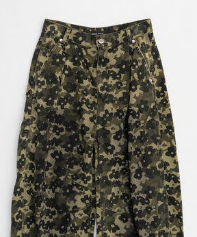 【25SPRING PRE-ORDER】Flower Camouflage Curve Pants