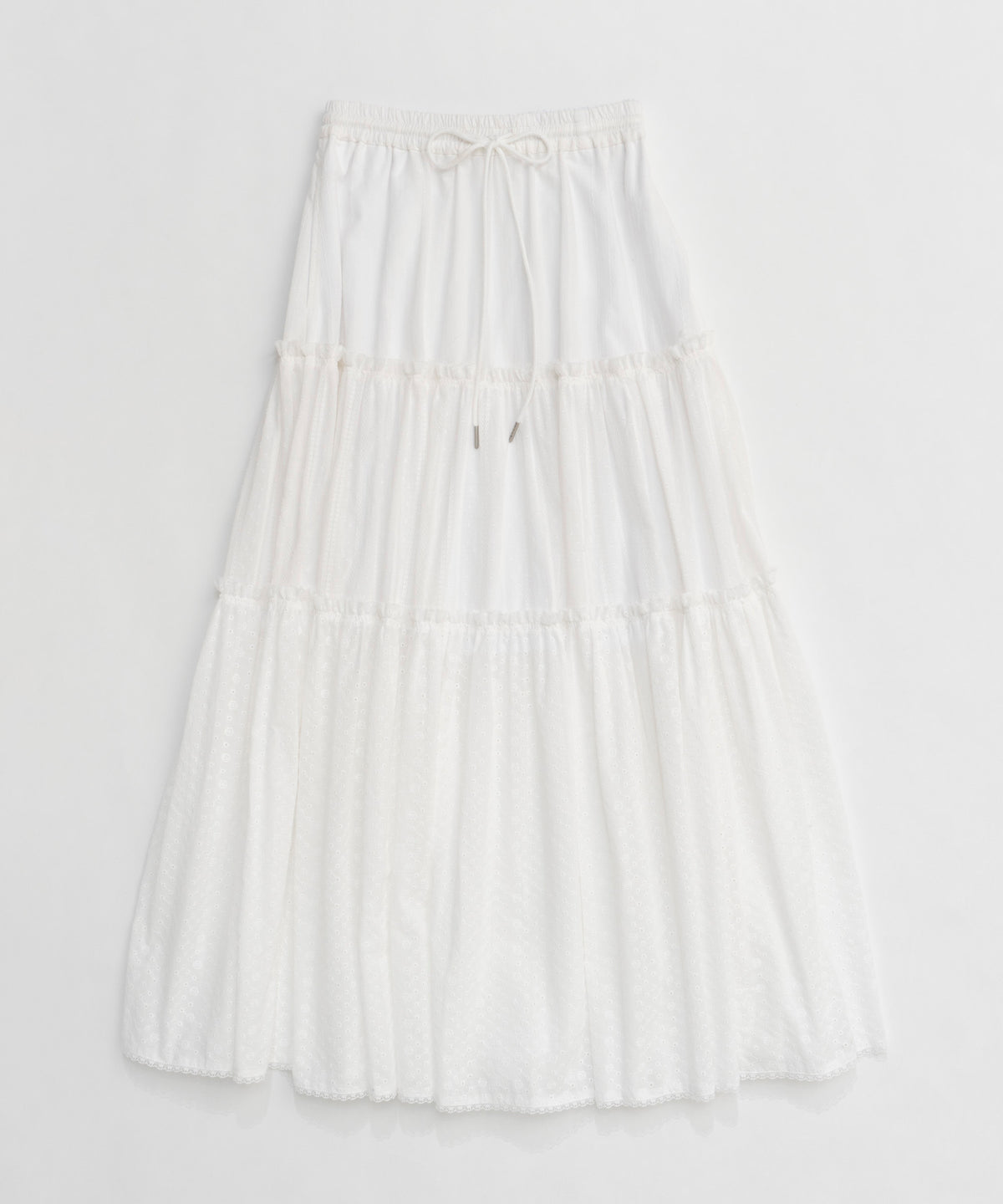 【25SPRING PRE-ORDER】Mixed Lace Tiered Skirt