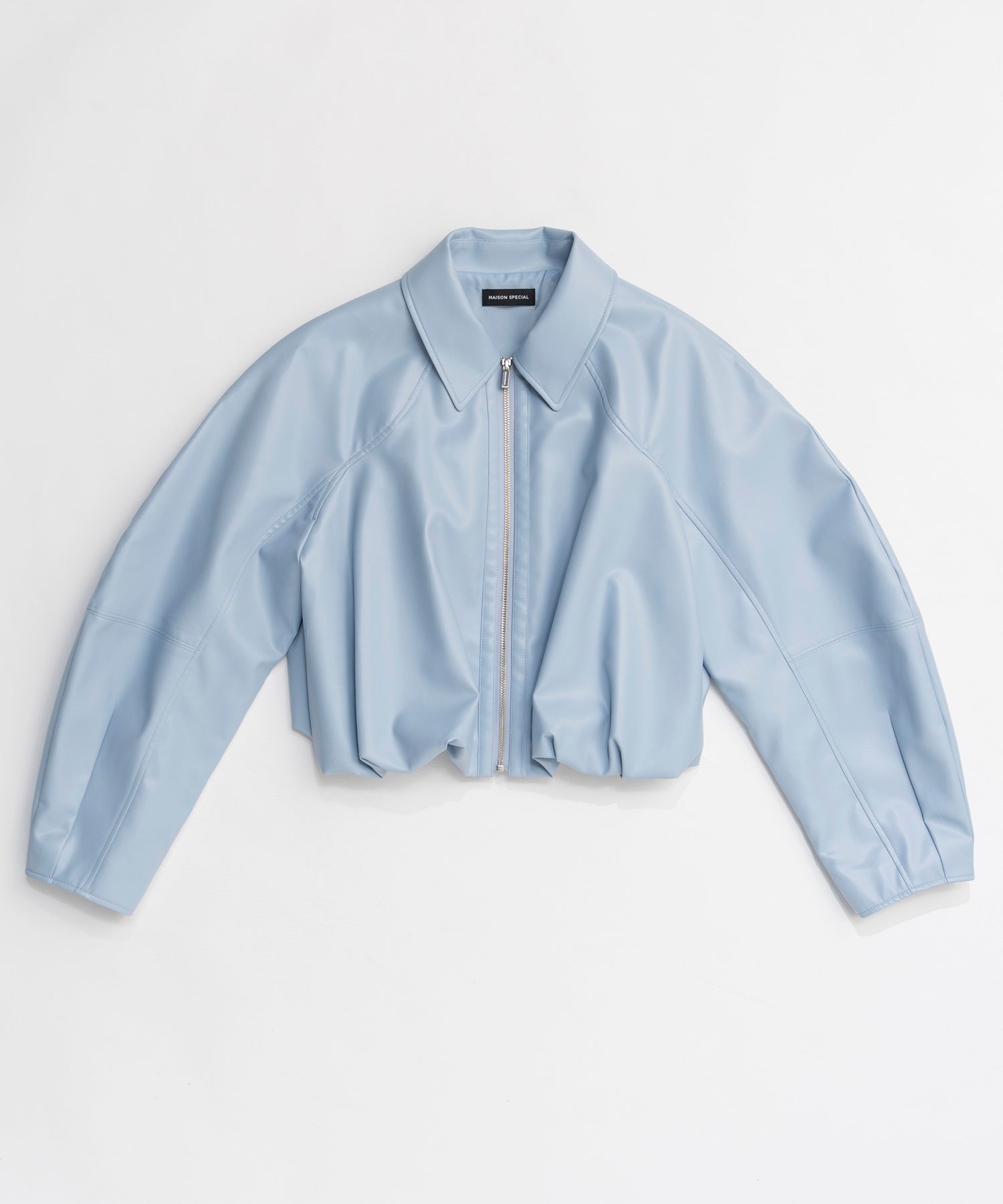 [26SPRING预购] 褶皱气球纯素皮夹克