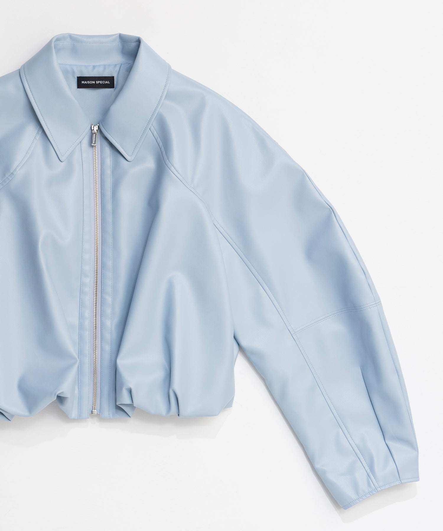 [26SPRING预购] 褶皱气球纯素皮夹克