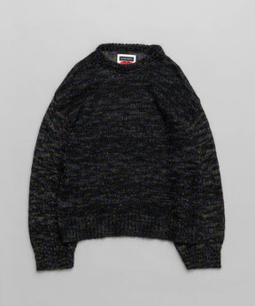 [24AW Pre-Order] Mohair x Metallic yarn mixed mohair sheer prime-overer crew Neck Knit Pullover