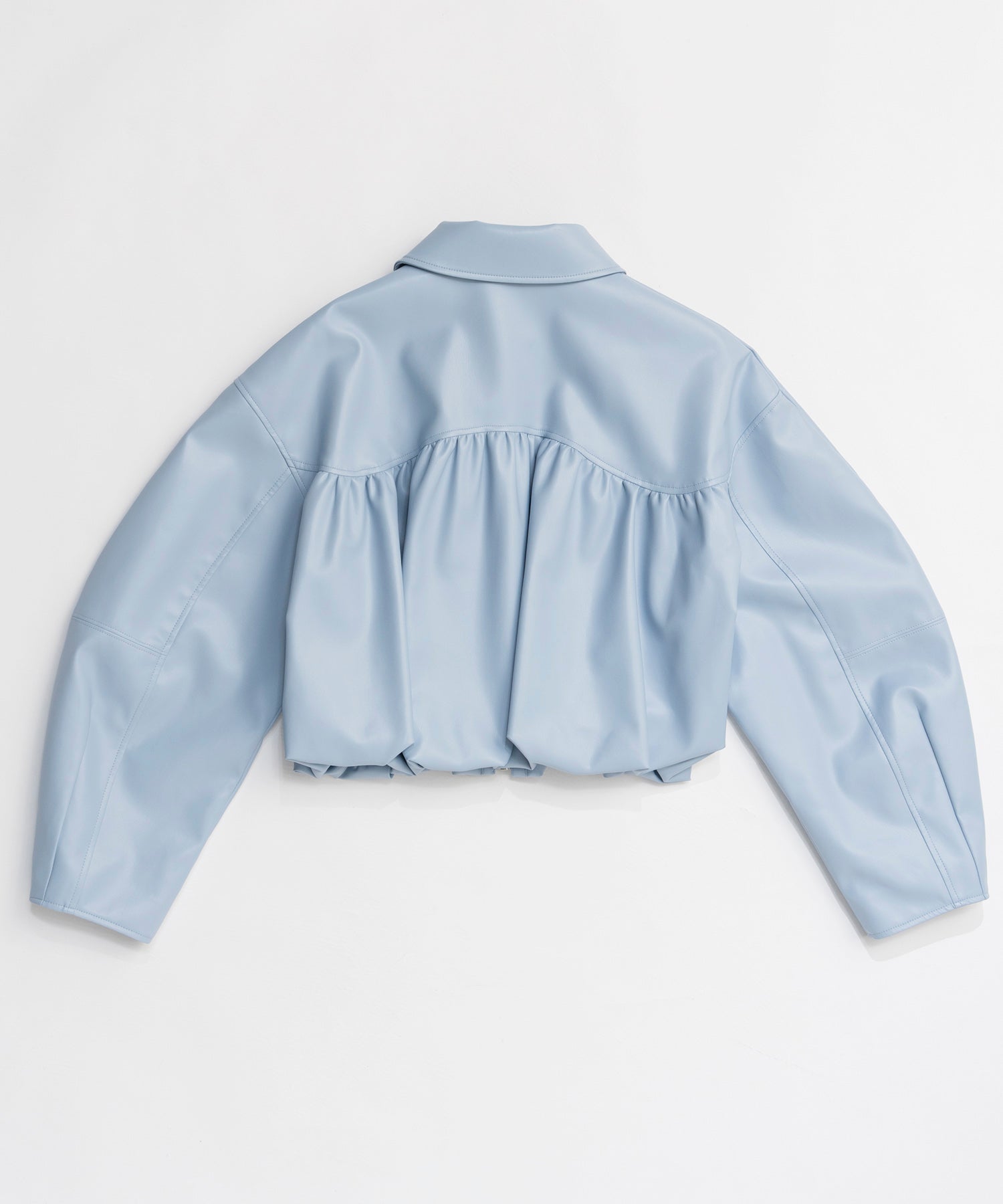 [26SPRING预购] 褶皱气球纯素皮夹克