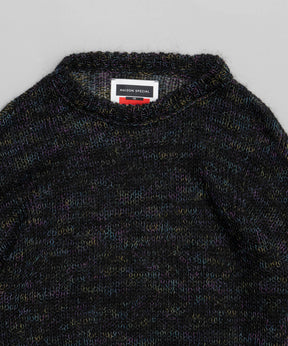 [24AW Pre-Order] Mohair x Metallic yarn mixed mohair sheer prime-overer crew Neck Knit Pullover