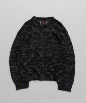 [24AW Pre-Order] Mohair x Metallic yarn mixed mohair sheer prime-overer crew Neck Knit Pullover