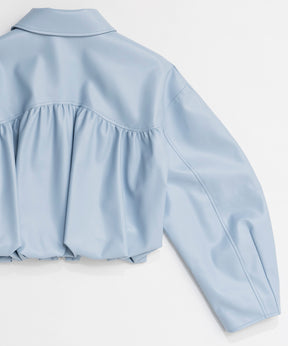 [26SPRING预购] 褶皱气球纯素皮夹克