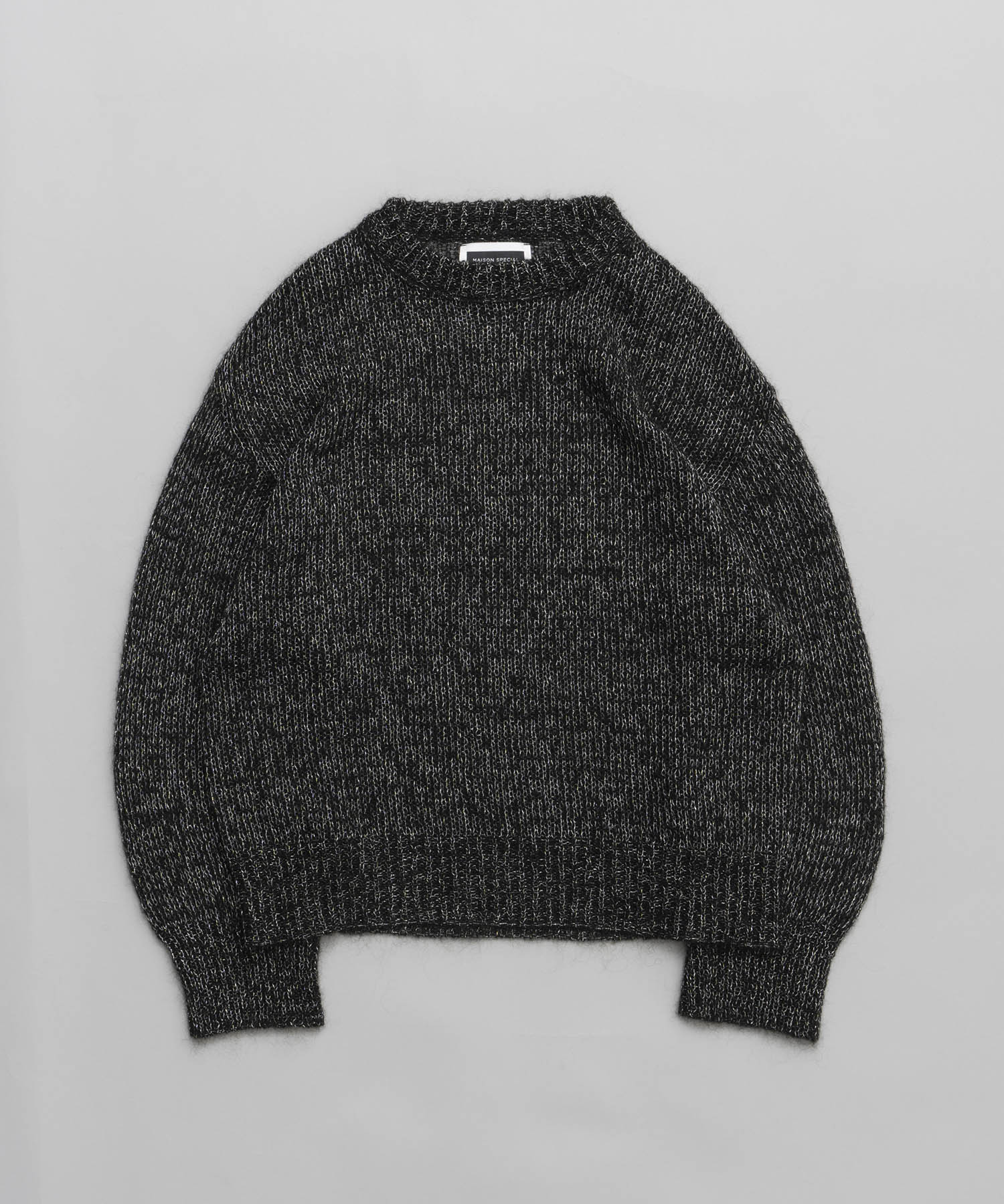 【24AW PRE-ORDER】Mohair x Metallic Yarn Mixed Mohair Sheer Prime-Over Crew Neck Knit Pullover