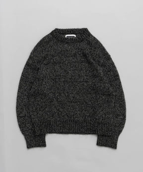 [24AW Pre-Order] Mohair x Metallic yarn mixed mohair sheer prime-overer crew Neck Knit Pullover