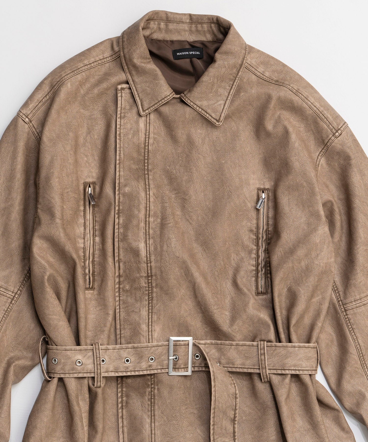 【26SPRING PRE-ORDER】Belted Faux Leather Jacket