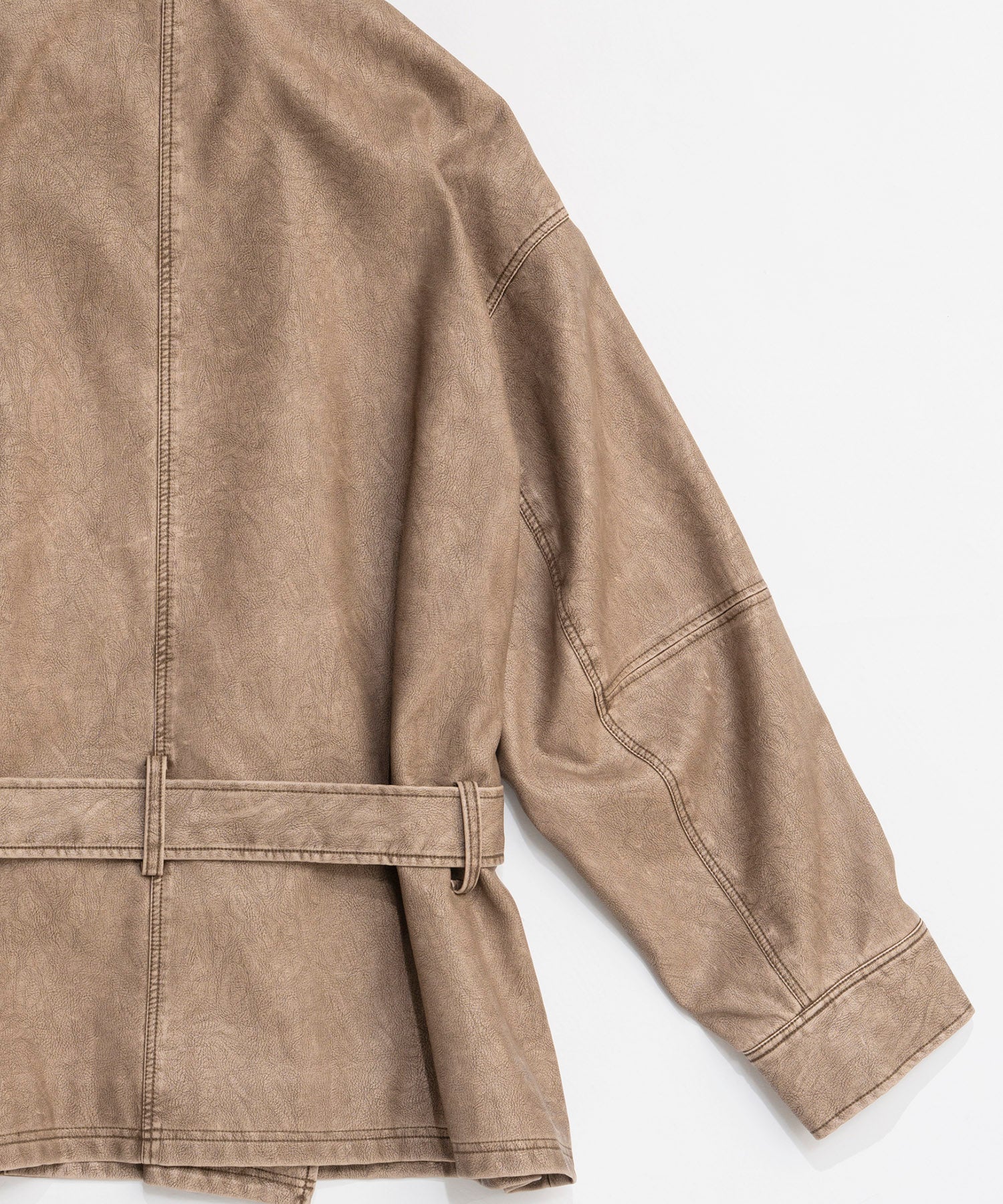 【26SPRING PRE-ORDER】Belted Faux Leather Jacket