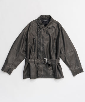 【26SPRING PRE-ORDER】Belted Faux Leather Jacket