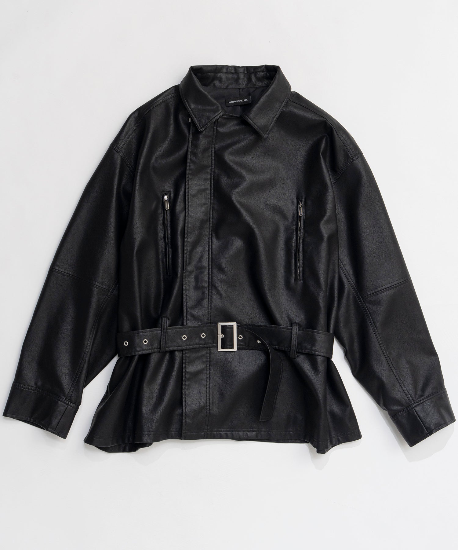 【26SPRING PRE-ORDER】Belted Faux Leather Jacket