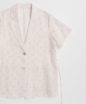 Flower Sheer Half-Sleeve Jacket