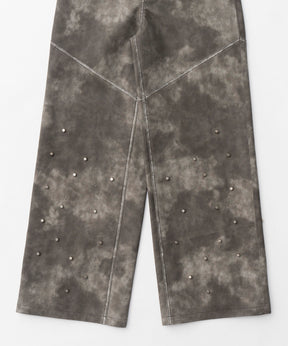 【24WINTER PRE-ORDER】Studs Vegan Leather Straight Pants