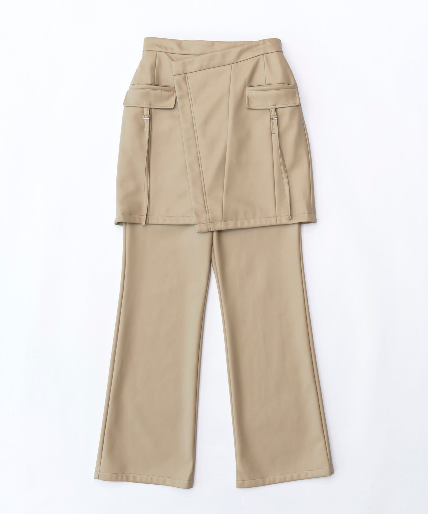 Skirt Layered Leather Pants