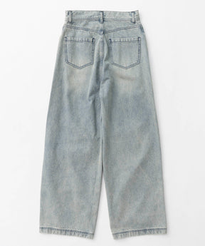 【24WINTER PRE-ORDER】Tulle Layer Denim Pants