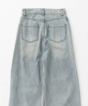 【24WINTER PRE-ORDER】Tulle Layer Denim Pants