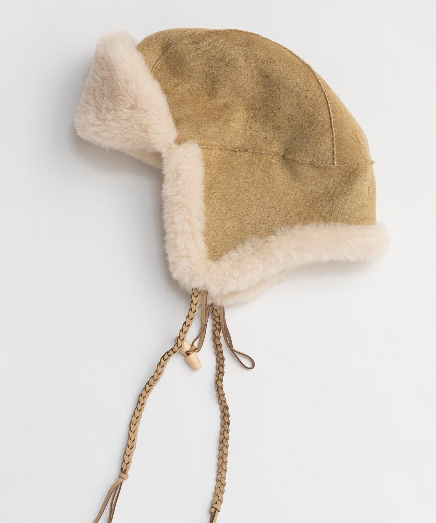 【OPEN YY】Woven BRAIDED SHEARLING TRAPPER